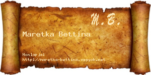 Maretka Bettina névjegykártya